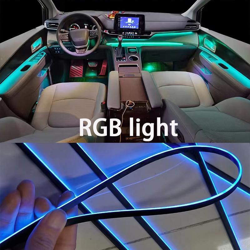 10/14/18 in 1 Led Car Ambient Lights 213 64 Color RGB Symphony Streamer Bluetooth Rainbow Acrylic Strips Atmosphere Lamp Kit 12V