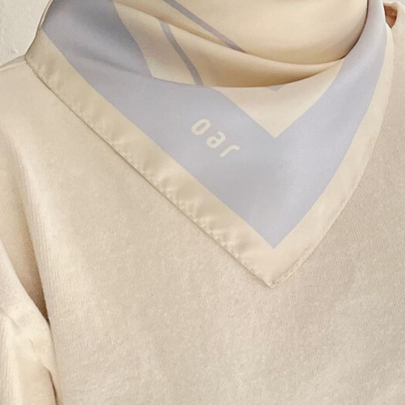 Oar Classic Twill Silk Scarf [AiryBlue]