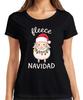 Fleece NAVIDAD Cute Sheep Christmas Fairy Lights Santa Women's T-shirt