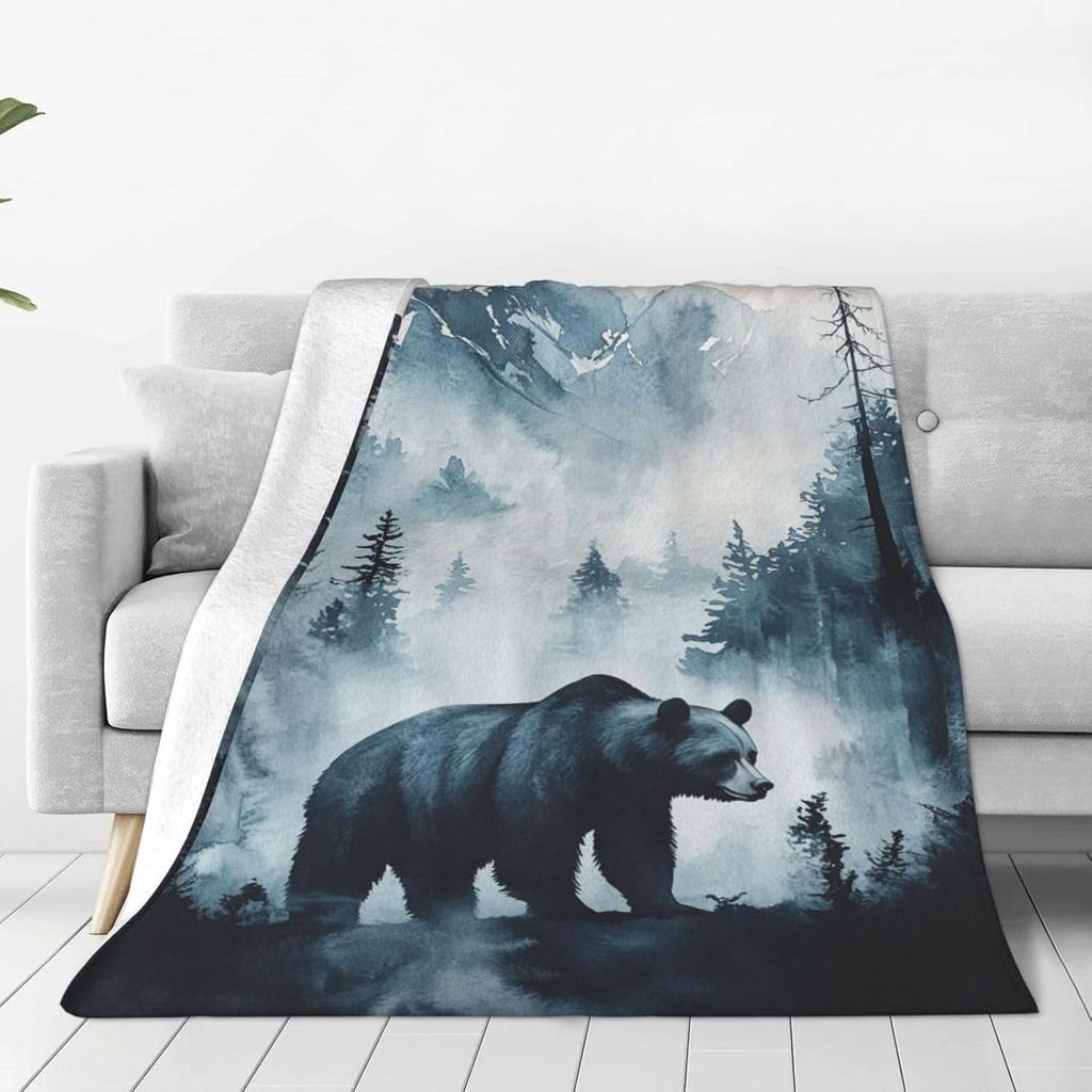 Cute Safari Animals Print Fleece Blanket Boho Nature Style Soft Warm Throw Interior Decoration Bedding Cover For Home50X60