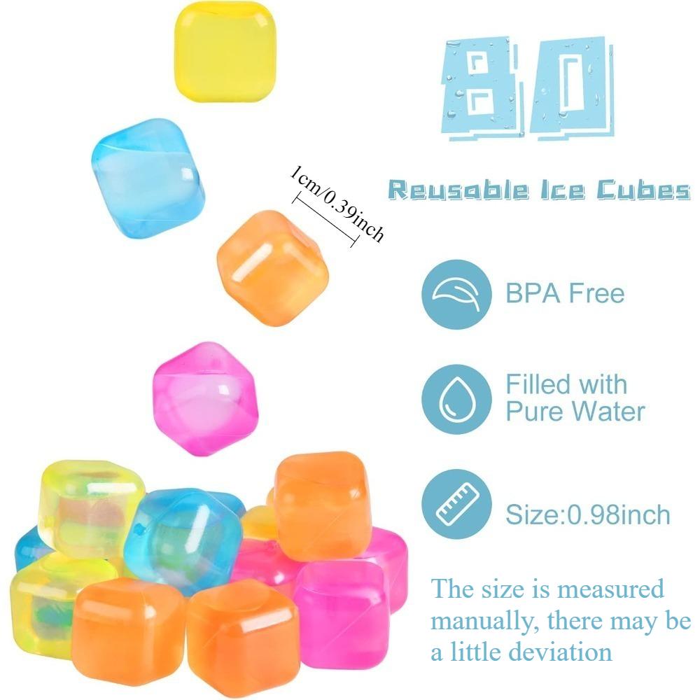 12/24 Piece Set Whiskey Ice Stones Plastic Ice Cube Cooling Stones Easy To Clean Wear-Resistant Bar Ice Cube Molds Reusable
