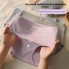 Women's Spring and Autumn New Pure Cotton 10A Antibacterial Extended Crotch Breathable Mid Waist Triangle Briefs