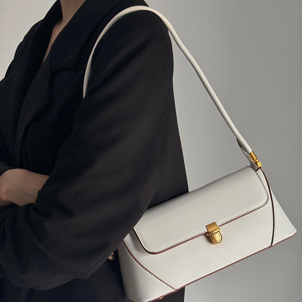 2026 Retro French Niche Second-Hand Baguette Handbag for Women белый