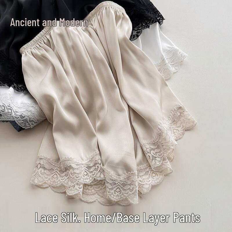 GUJIN Women s Ice Silk Lace Safety Shorts L