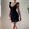 Backless Sleeveless Dress with Elegant Ruffles
