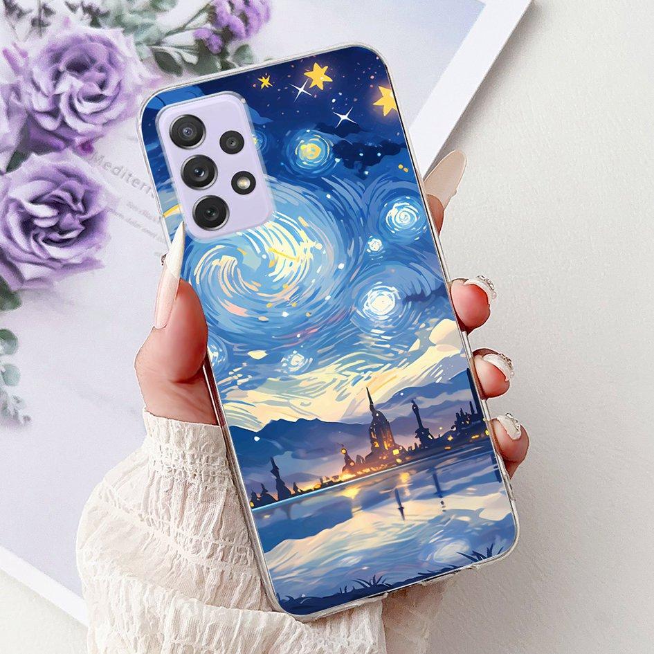For Samsung Galaxy A52 A52s 5G Case SM-A526B SM-A528B Phone Cover Fashion Flower Soft Silicone Funda For Samsung A72 A 52 Bumper