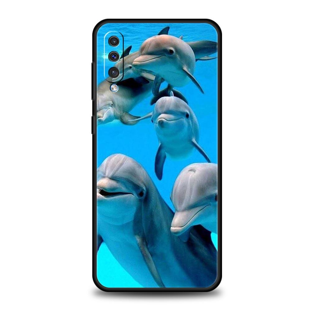 Ocean Animal Dolphin Phone Case for Samsung Galaxy A52 5G A12 A70 A50 A40 A20s A30 A10s A20e A10 A22 A72 A32 A02 A42 A04S Cover