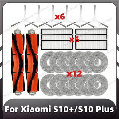 Kompatibel für Xiaomi S10+ / S10 Plus Ersatz Haupt-Seitenbürste HEPA-Filter Mopp-Pads Ersatzteile Zubehör