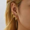 Stainless Steel 18K Gold Oval Earrings Geometric Classic Simple Glossy Stacked Thick Ear Buckle Ear Jewelry