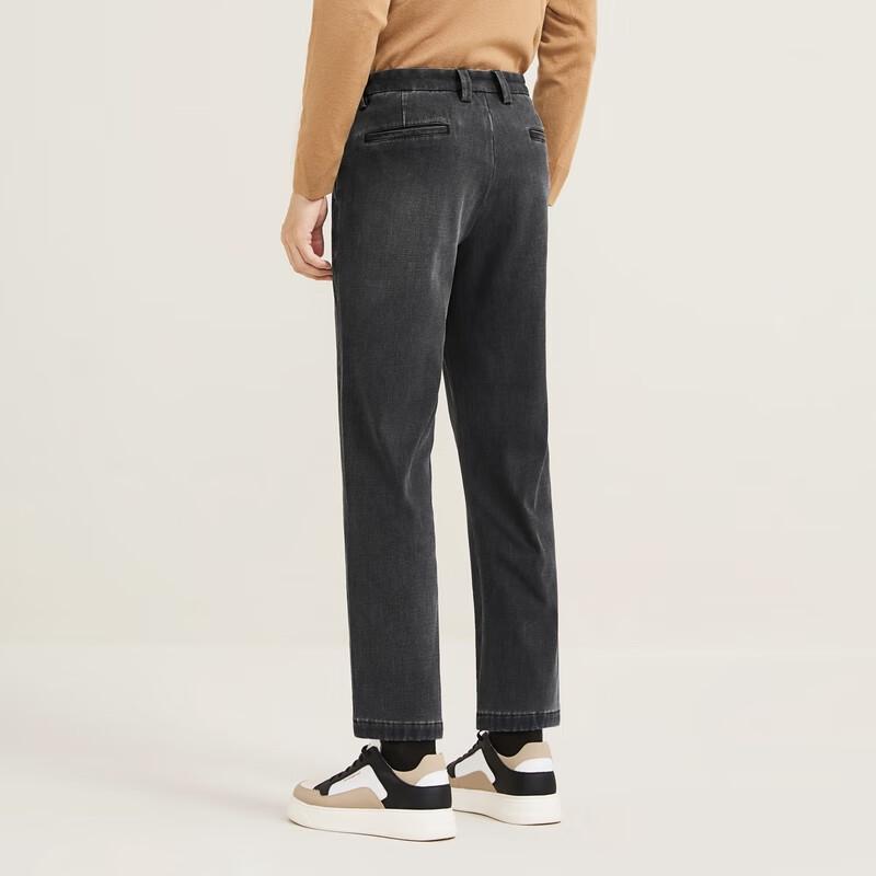 Qipai Men's Relaxed Fit Straight-Leg Ankle Jeans