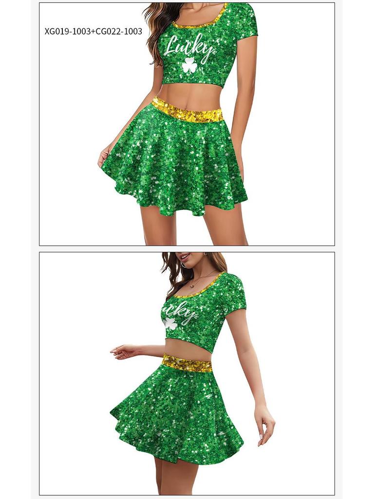 Plaid Short Skirt Suit - Women's St. Patrick's Day Casual European & American Style (2026)