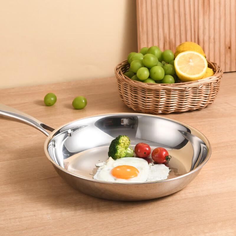 Uncoated 304 Stainless Steel Steak Frying Pan