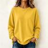 Maglione camicetta casual da donna a maniche lunghe tinta unita con scollo rotondo