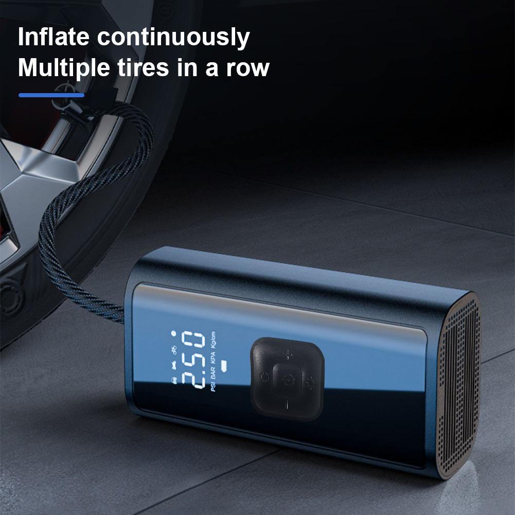 3-in-1 Car Wireless Air Pump with LED Light Portable Car Inflator Pump Bicycle Air Compressor for Automobile Bicycle Ball