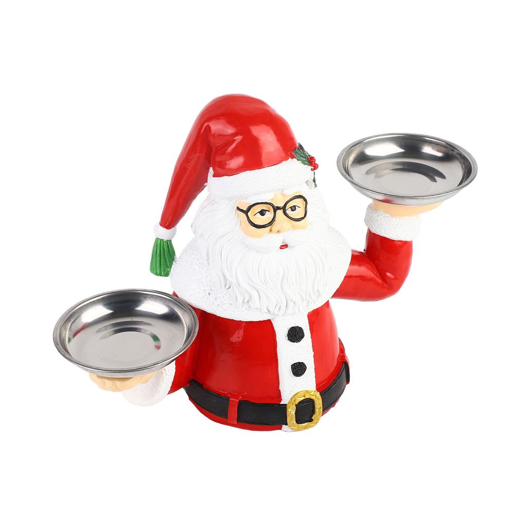 Držák na vánoční dobroty Santa držící podnos Mísa na ovoce Stojan Pryskyřice Domácí párty Jídlo Svačina Úložný stojan