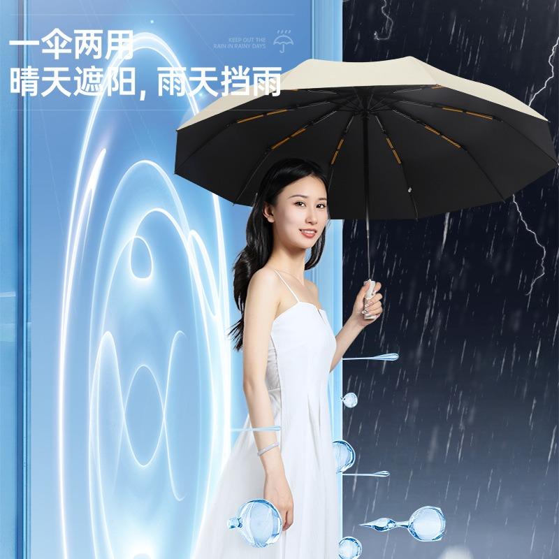 Folding umbrella sunscreen parasol outdoor stall umbrella double weather and rain umbrella UV protection