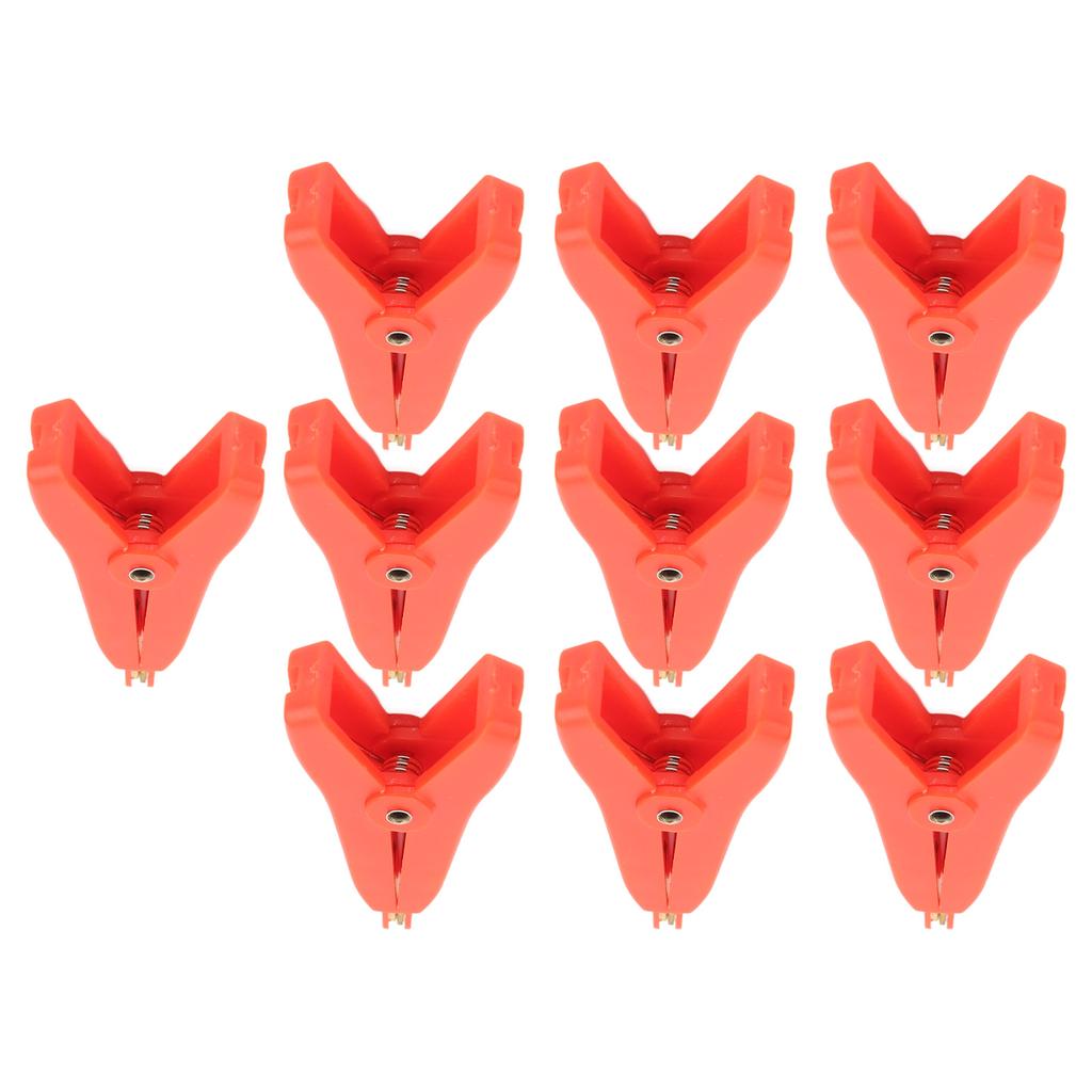 10Pcs Crocodile Clip Positive Negative Test Gold Plated Brass Connector 25mm Opening J.60043