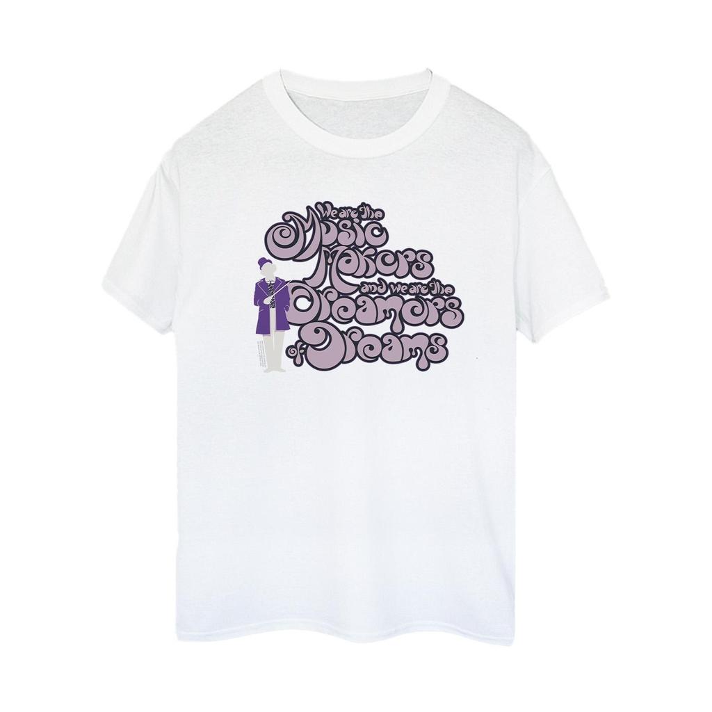 Willy Wonka Womens/Ladies Dreamers Text Cotton Boyfriend T-Shirt