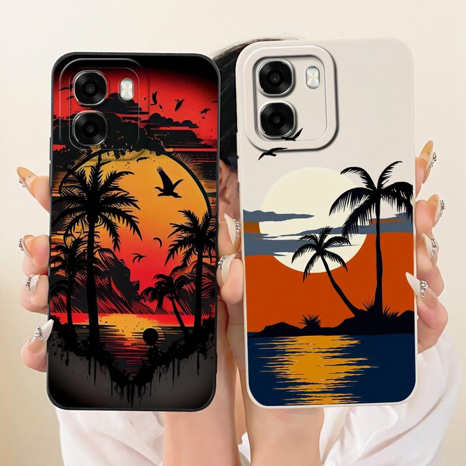 For OPPO A6X A6 A6T Pro 4G 5G 2026 Fashion Dusk Beach Painting Phone Case For Oppo A6 A6x A6t Soft Silicone Covers Bumpers