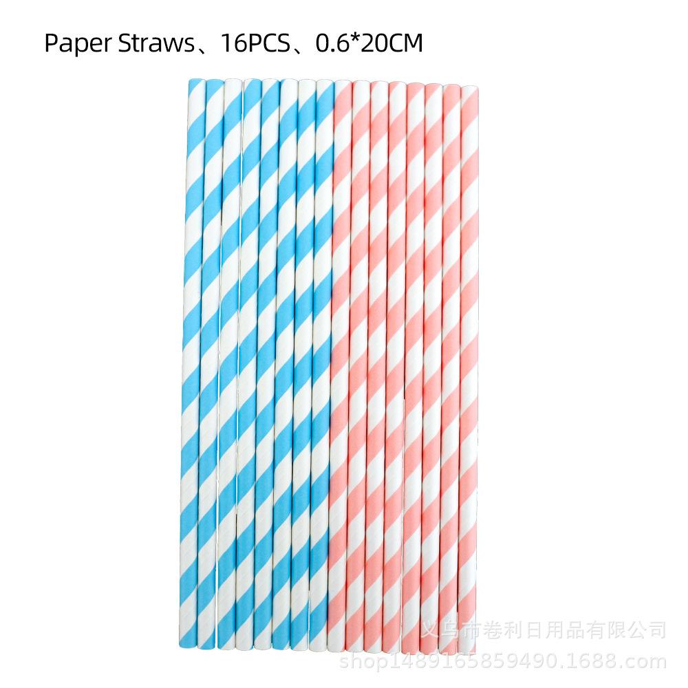 

Gender Demystification Themed Party Supplies Birthday Decorations Boys And Girls Cutlery Set Paper Cups Tissue Flag Tablecloth straw 10pcs