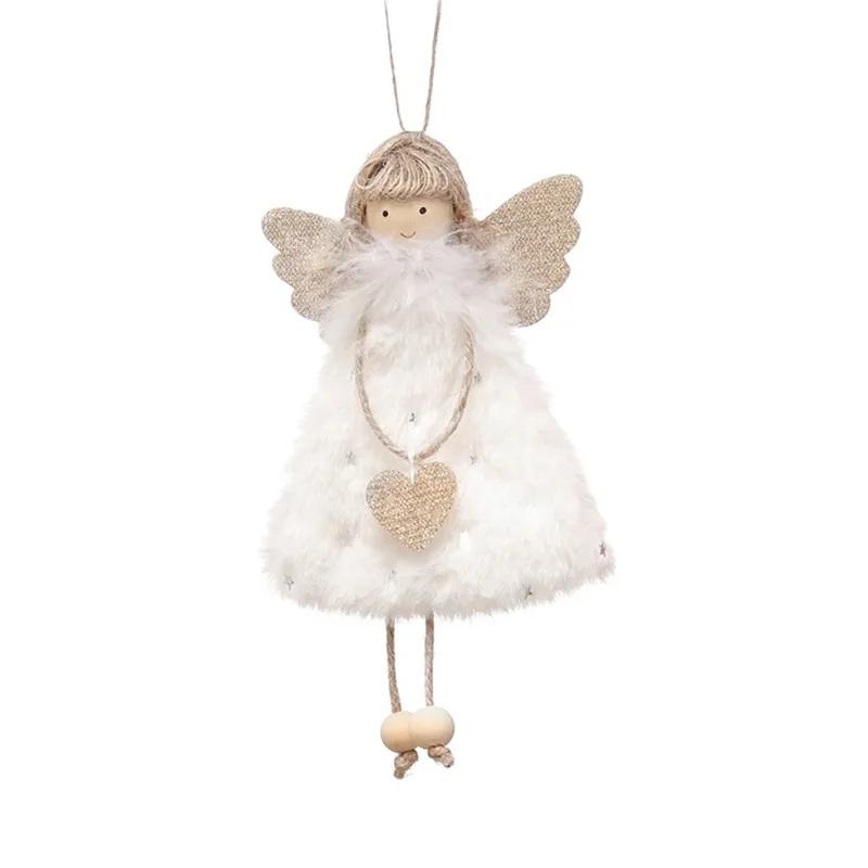 Christmas Tree Pendant Hanging Ornaments Plush Angel Dolls Decoration Xmas Angel Girl Navidad New Year Gifts