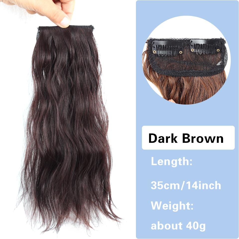 Synthetic Hair Curly hair 25cm/35cm Mini Hair Pad Hair Natural Black Brown Hair Extension Clips In Hairpiece For Women Hair Wig