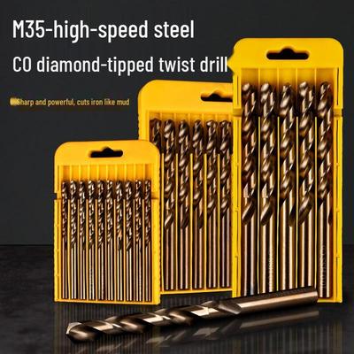 Paslanmaz Çelik, Metal, Demir ve Alüminyum Alaşımı için M35 Kobalt Yüksek Hızlı Çelik Spiral Matkap Ucu.