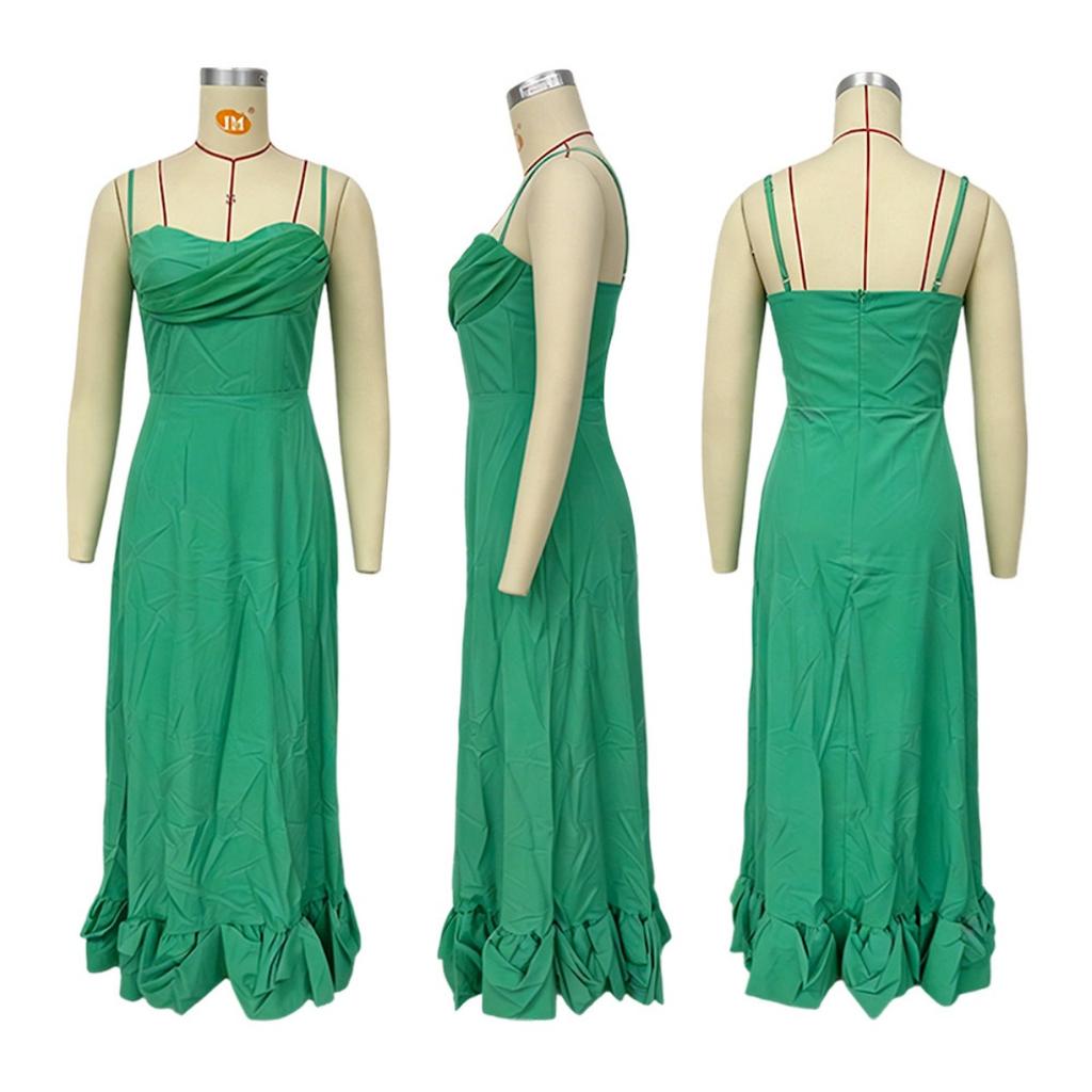 Women's Solid Color Slim Slip Dress Elegant Evening Party Dress European American Style for New style Leisure