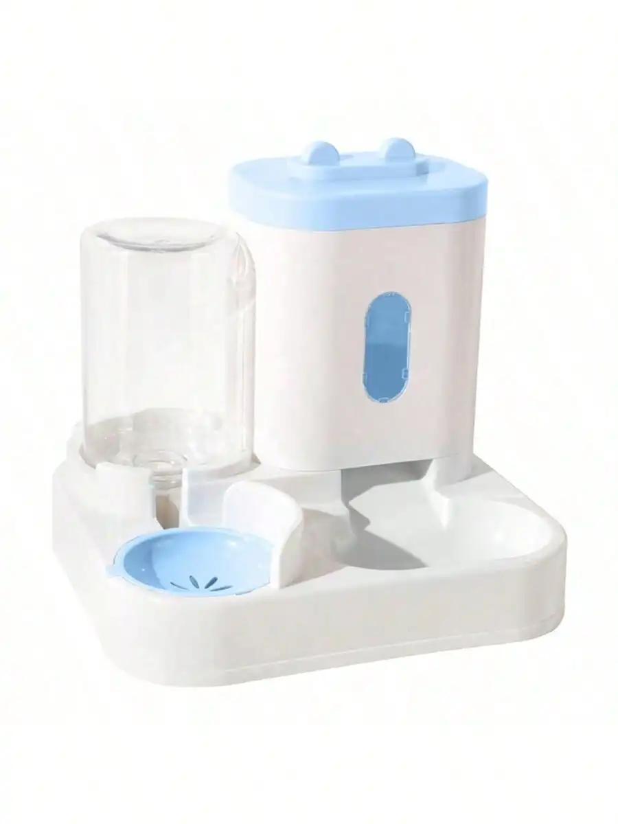 

2-in-1 Automatic Cat Feeder and Water Dispenser Gravity Pet Food Bowl Set for Small Medium Dogs Cats синій