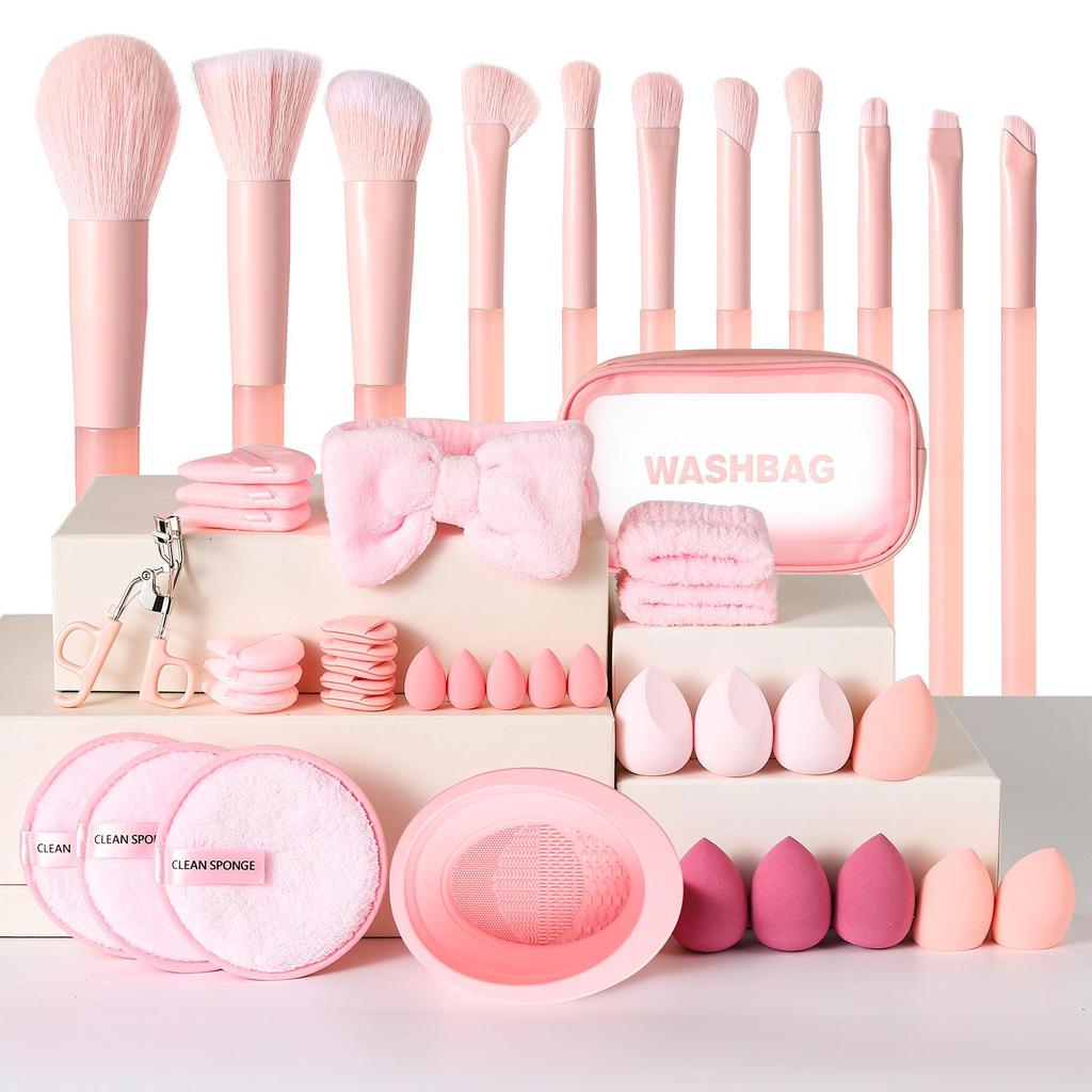 Professional Makeup Tool Set: 30/45 Pieces - Brushes, Sponges & Cleaning Tools