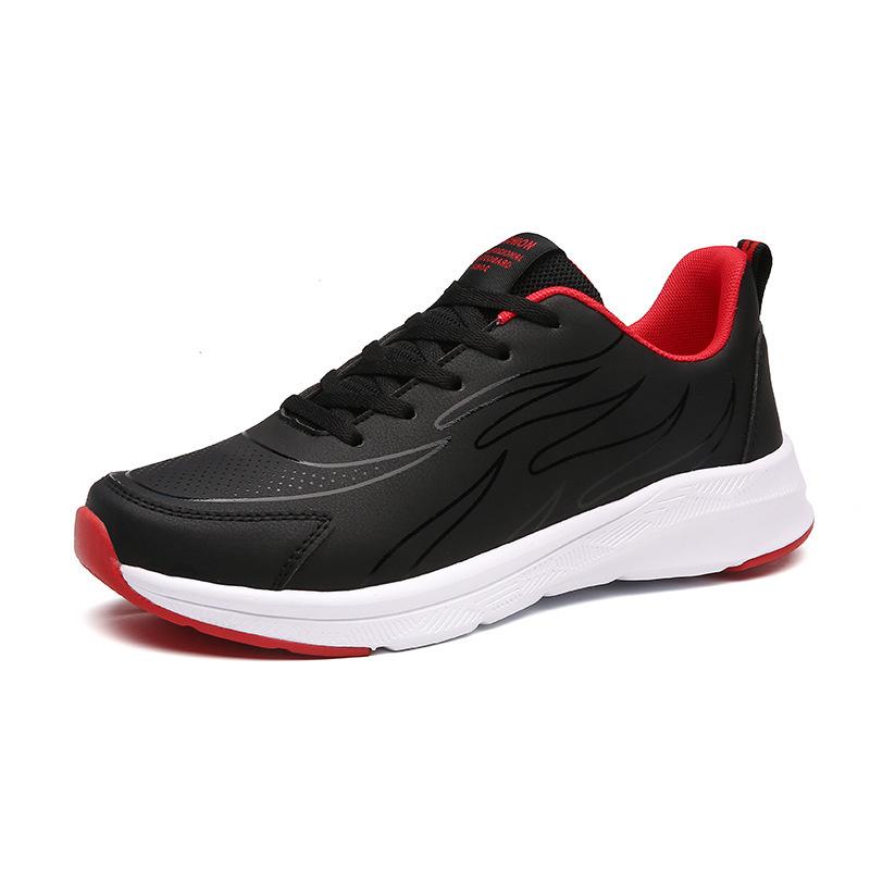 

Новая кожаная мужская обувь корейская версия модной спортивной обуви мужская повседневная обувь молодежная черная универсальная для бега путешествий трендовая обувь 45