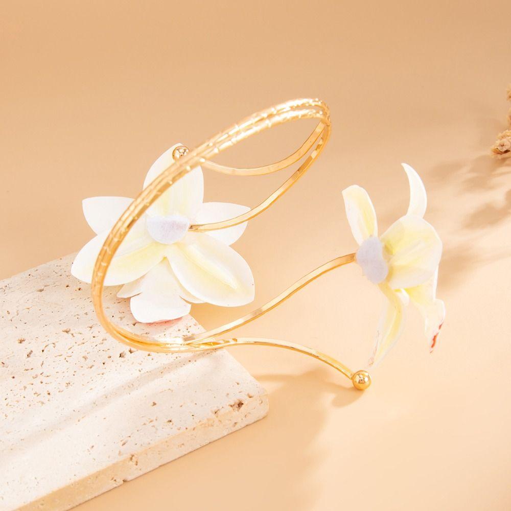 Adjustable Flower Arm Chain Egg Flower Armlet Vintage Open Arm Bangle Girls
