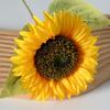 Artificial Sunflower Bouquet Realistic Long Stem Fake Silk Flower with Leaves Faux Floral Arrangement for Vase Wedding Table Home Spring Summer Decor