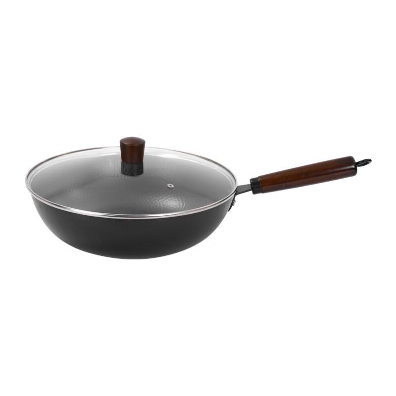 Traditional Hand-Hammered Uncoated Iron Wok