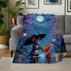 "Tom & Jerry Rainy Night Adventure Wall Art Print"Blanket Flannel Throw Blanket for Sofa, Bed, Travel, Camping, Office