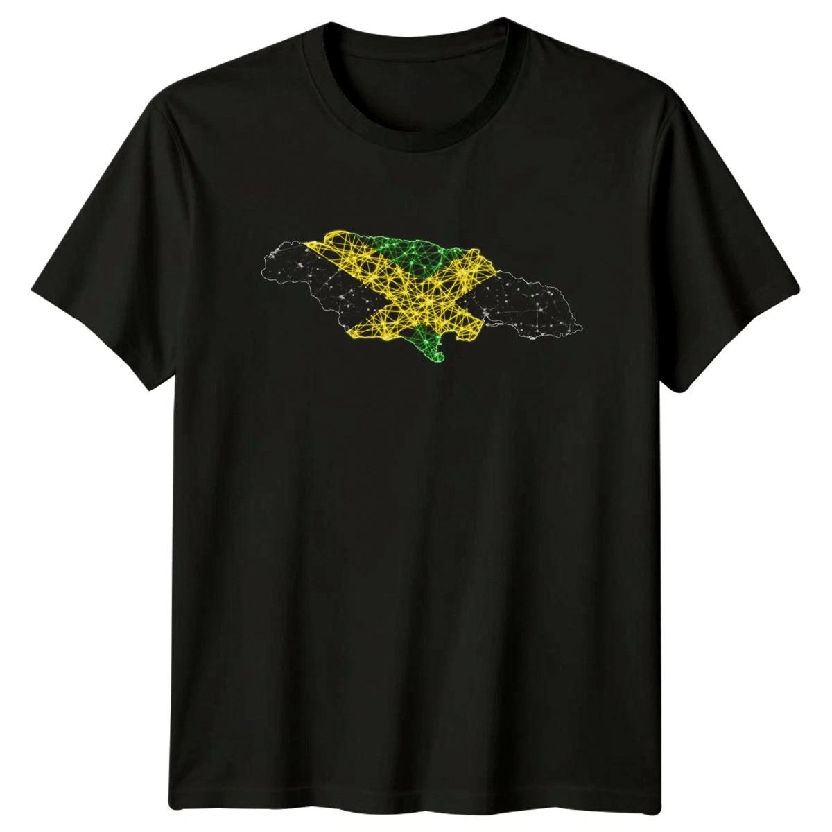 Jamaica Flag Map Mesh T-Shirt Caribbean Heritage Jamaica Gift For Him And Her M