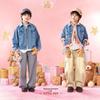 Little Tiger Patty Boys' Coffee Print Denim Jacket