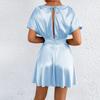 Low Cut V Neck Sexy Fashionable Dress Elegant Waist Cinched Summer New Arrival Women's Clothing Short Sleeveless Dress