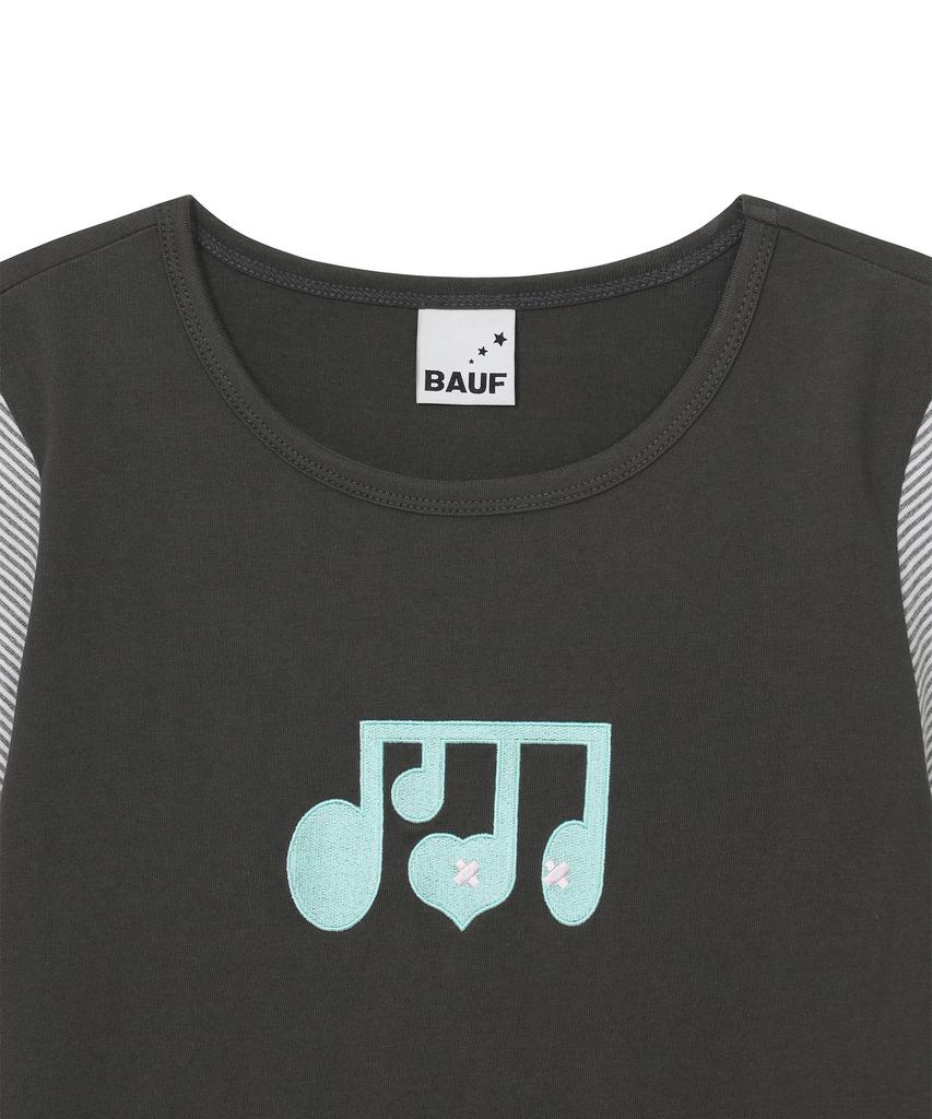 BAUF Layered Melody Boat Neck T-Shirt [Charcoal]