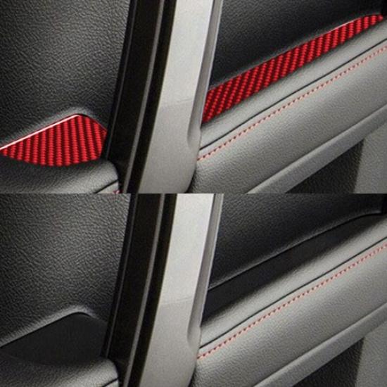 Red Car Door Storage Slot Carbon Fiber Sticker Trim For Toyota 4Runner 2010-20