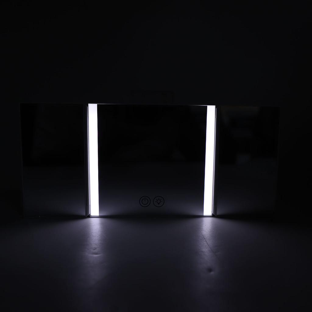 Triple Fold Car Sun Visor Vanity Mirror Foldable Car Sun Visor Makeup Mirror Car Sun Visor Vanity Mirror with LED Light For Most Car