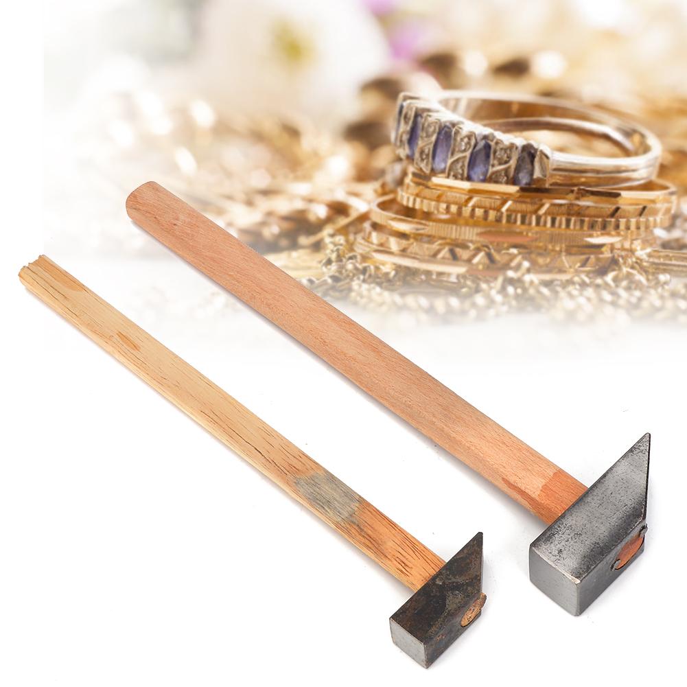 2 Stück Holzgriff Eisenhammer Schmuckherstellung Reparatur Bearbeitungshammer