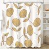 Gold-Leaf Shower Curtain Modern Decor Bathroom Accessories Set For Home Bath Decoration Perfect Gift Ideas