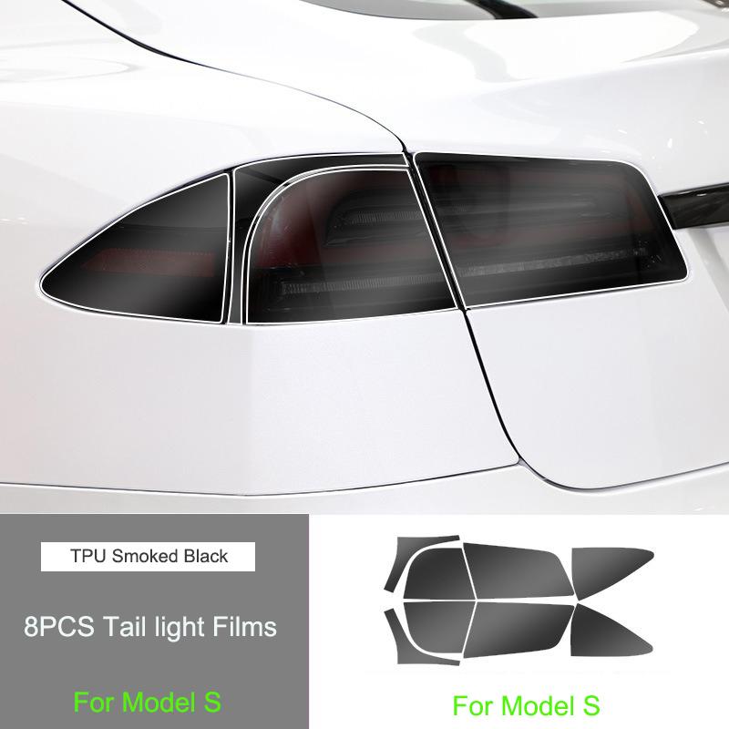 For Tesla Model X TPU Blackened Headlight Taillight Foglight Protective Film for Model S 2024 Black Color Changing Films