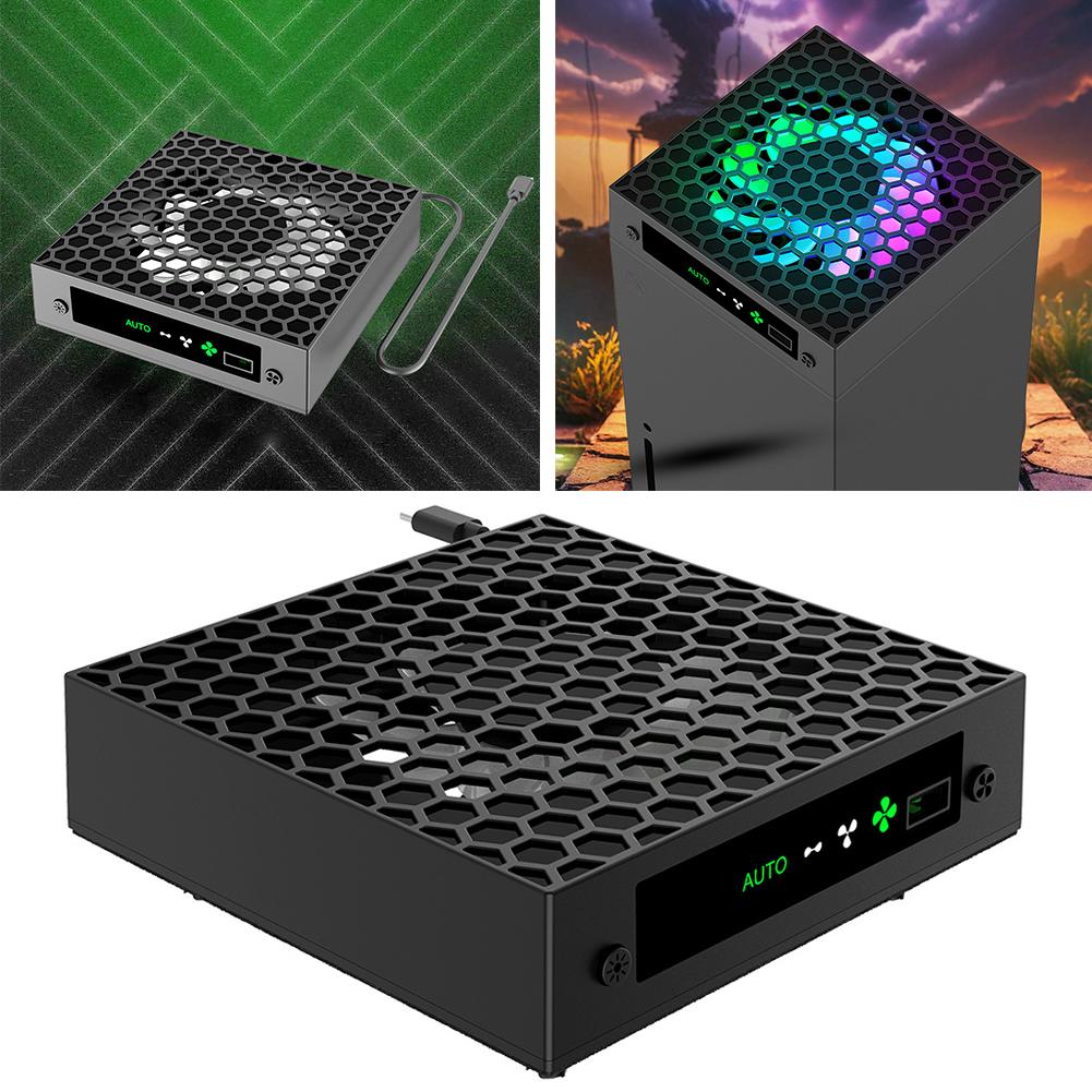 RGB-Lüfter mit 3 Geschwindigkeitsstufen, einstellbarer Lüfterkopf, USB-Anschluss, temperaturgesteuertes Kühlsystem für Xbox Series X