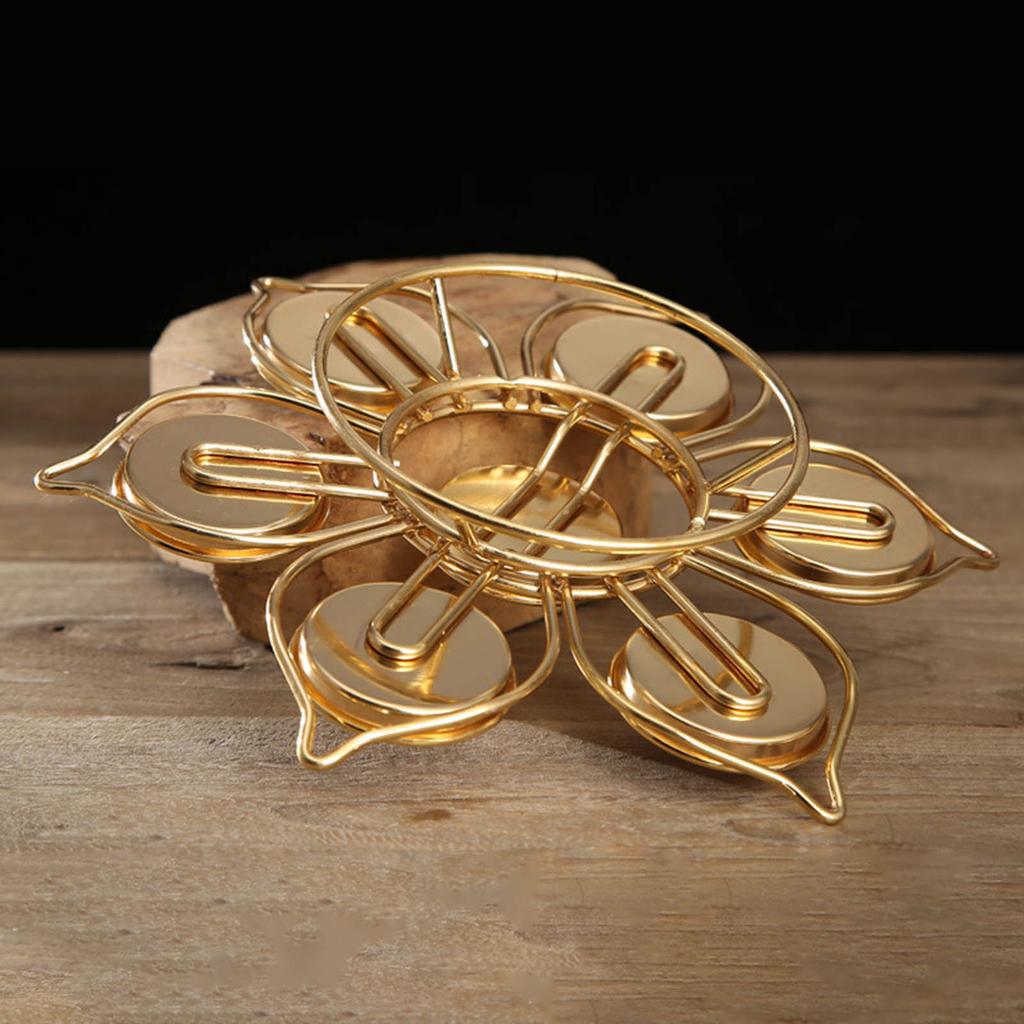 1PC Seven Star Lamp Home Table Centerpiece Lotus Desktop Ornament Advent Candle Holder Butter Lamp Lotus Candle Holder