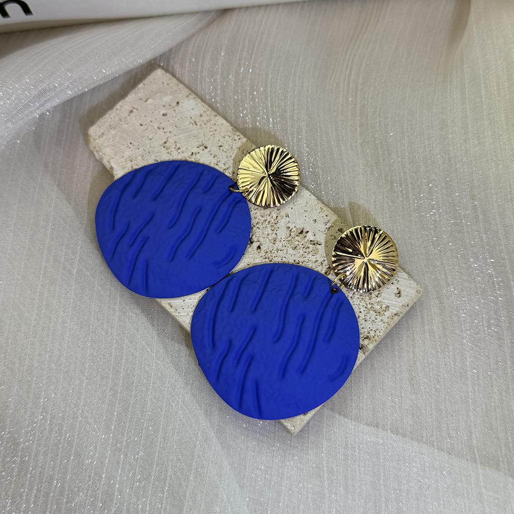 Fashionable Colorful Geometric Irregular Oval Earrings
