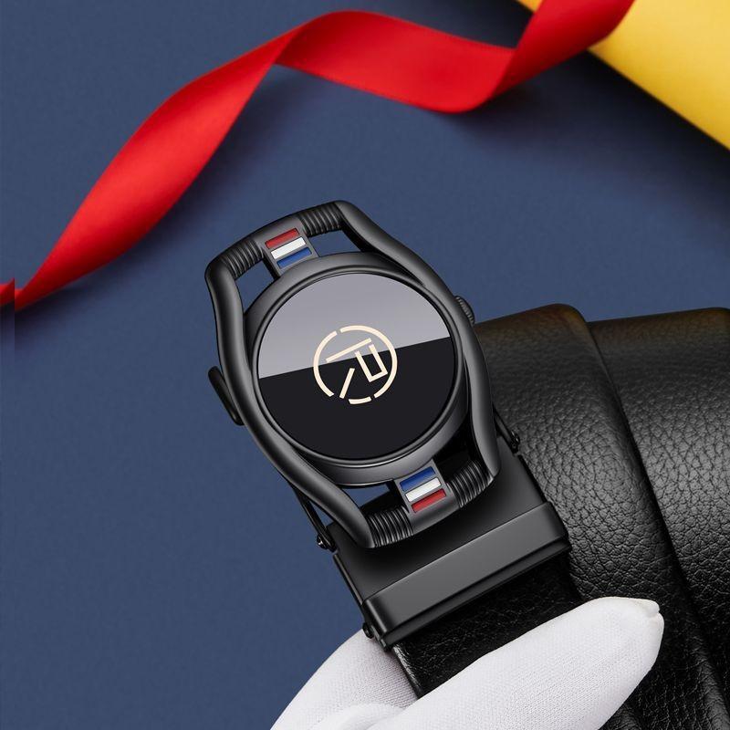 Stylish Automatic Buckle Black Belt For Young Men Casual Business Wear 105cm To 125cm