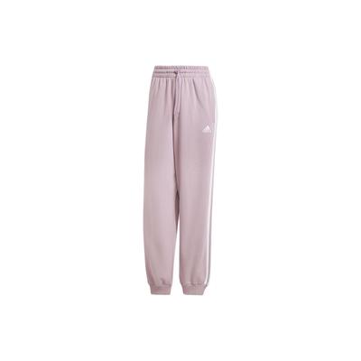 Essential Loose-Fit Pants Three Stripe Color Block Drawstring Cuffed Knit Sports Pants Women Pants Gray Purple IR6067