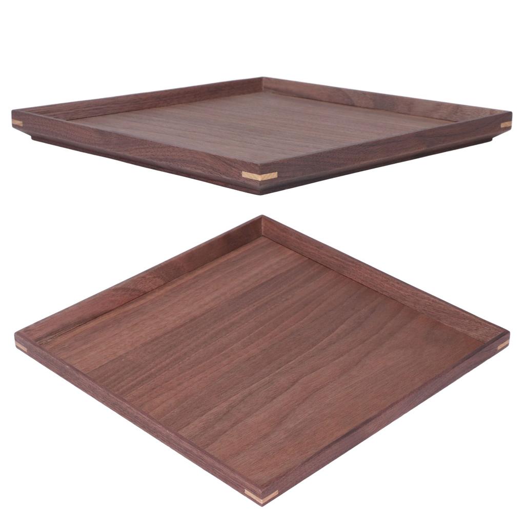 Drewniana Taca Kwadratowa Czarny Orzech Retro Chińska Dekoracyjna Taca Serwingowa na Naczynia